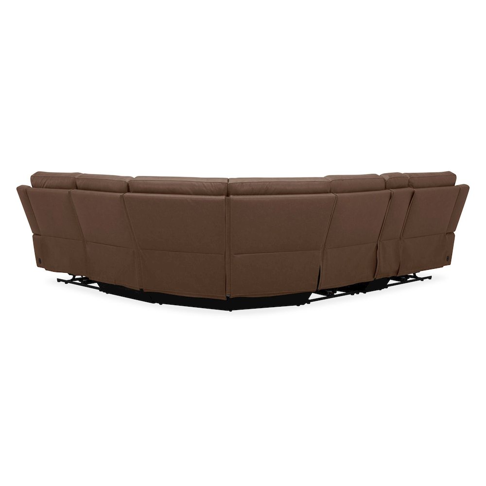 Collins Power Reclining 6 Piece Sectional Sofa - York Chestnut Leather. Picture 4