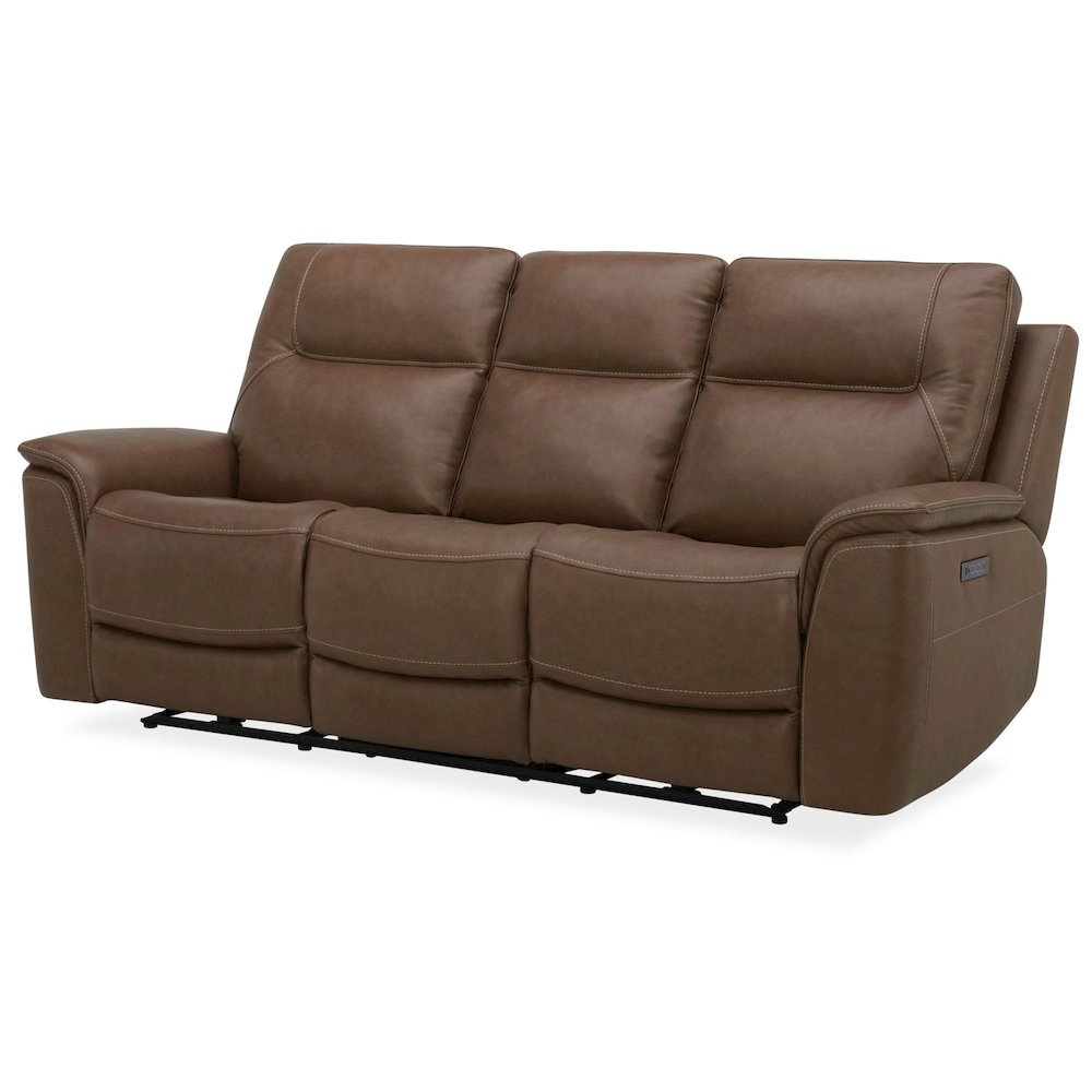Collins Power Recline Set with Sofa & Loveseat - York Chestnut Leather. Picture 2