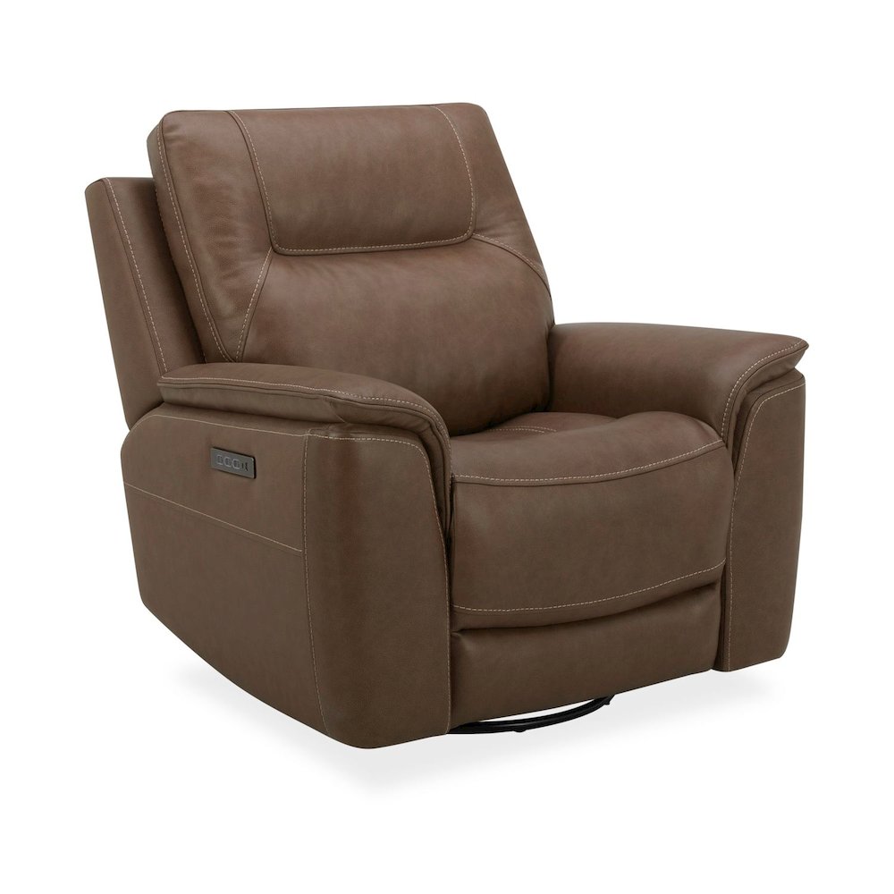 Collins Power Recline Set with Sofa & Recliner - York Chestnut Leather. Picture 8
