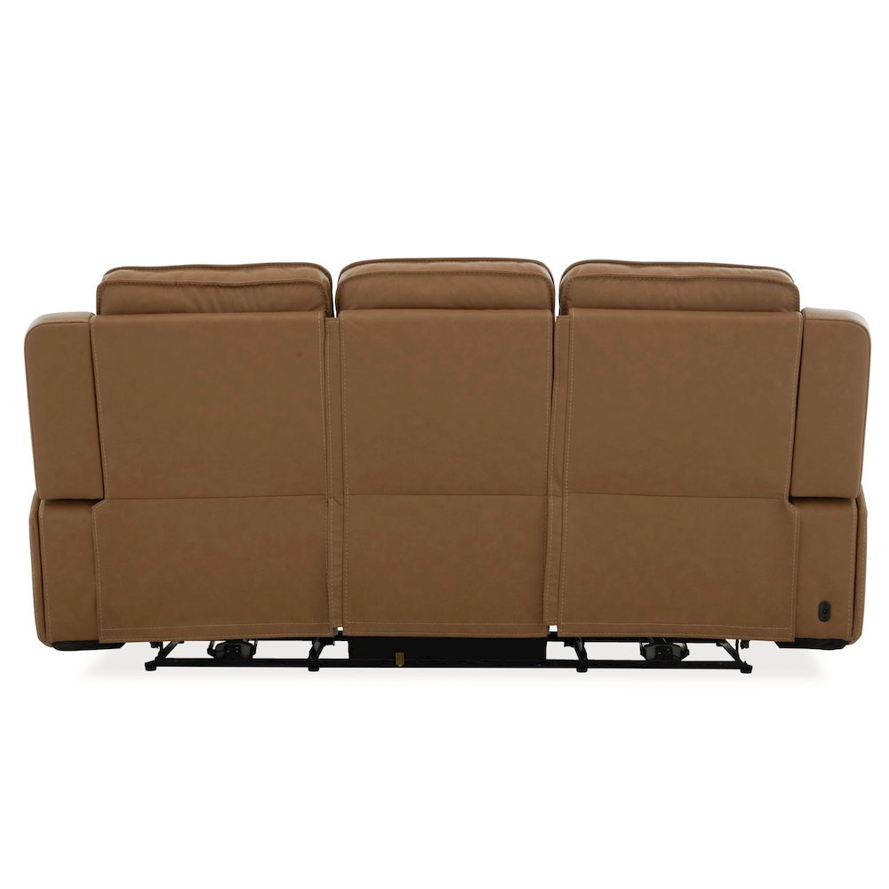 Power Recline Sofa with Charging Ports, Heat and Massage- York Butternut Leather. Picture 4
