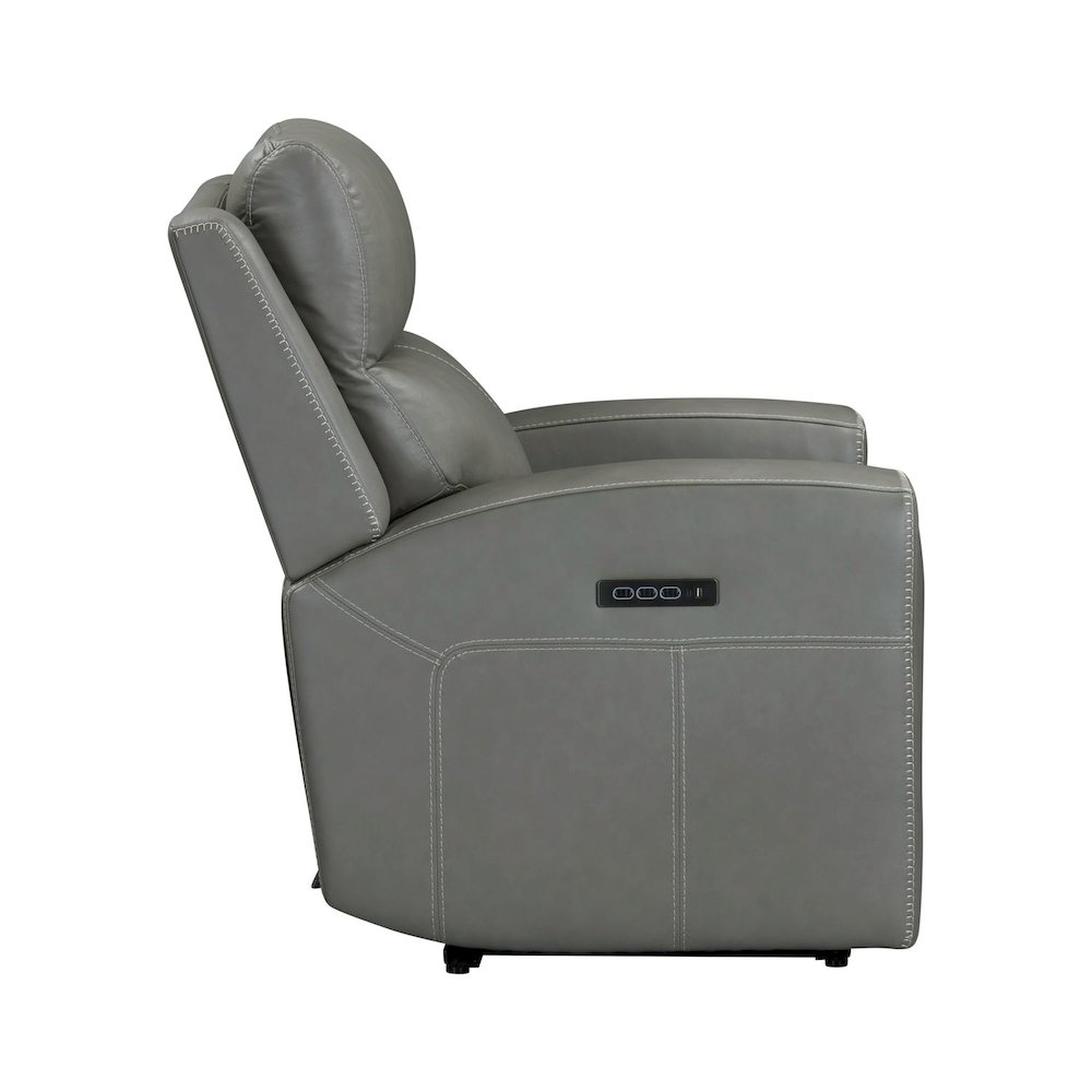 Camden Triple Power Wall Recliner Living Room Chair - Aline Light Gray Leather. Picture 5