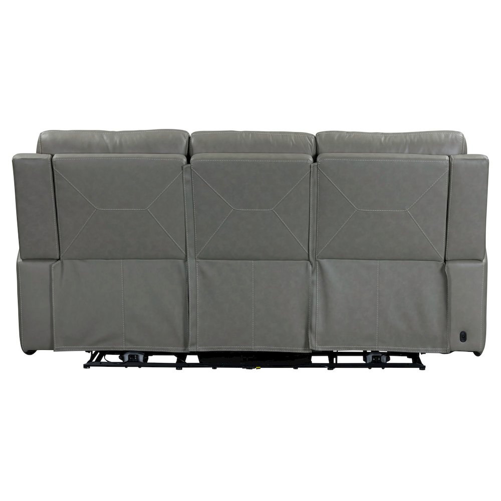 Camden Triple Power Reclining Sofa - Aline Light Gray Leather. Picture 6