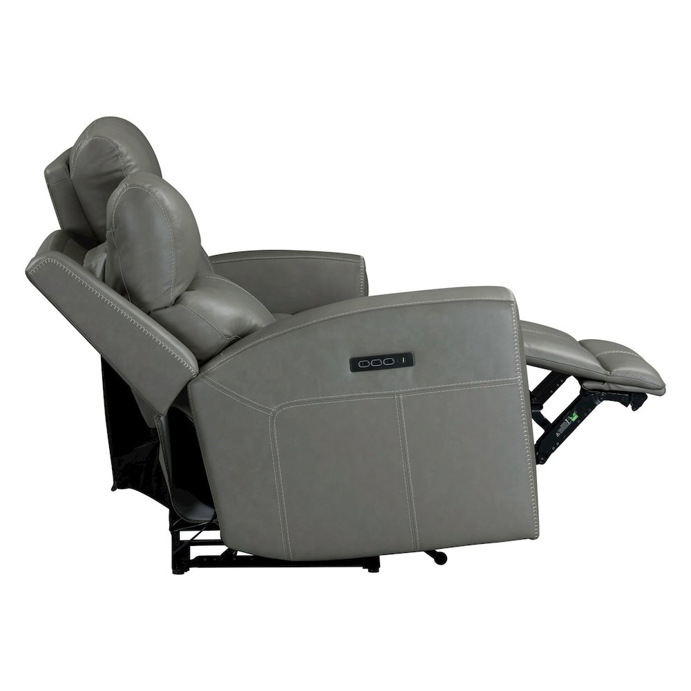Camden Triple Power Reclining Sofa - Aline Light Gray Leather. Picture 8
