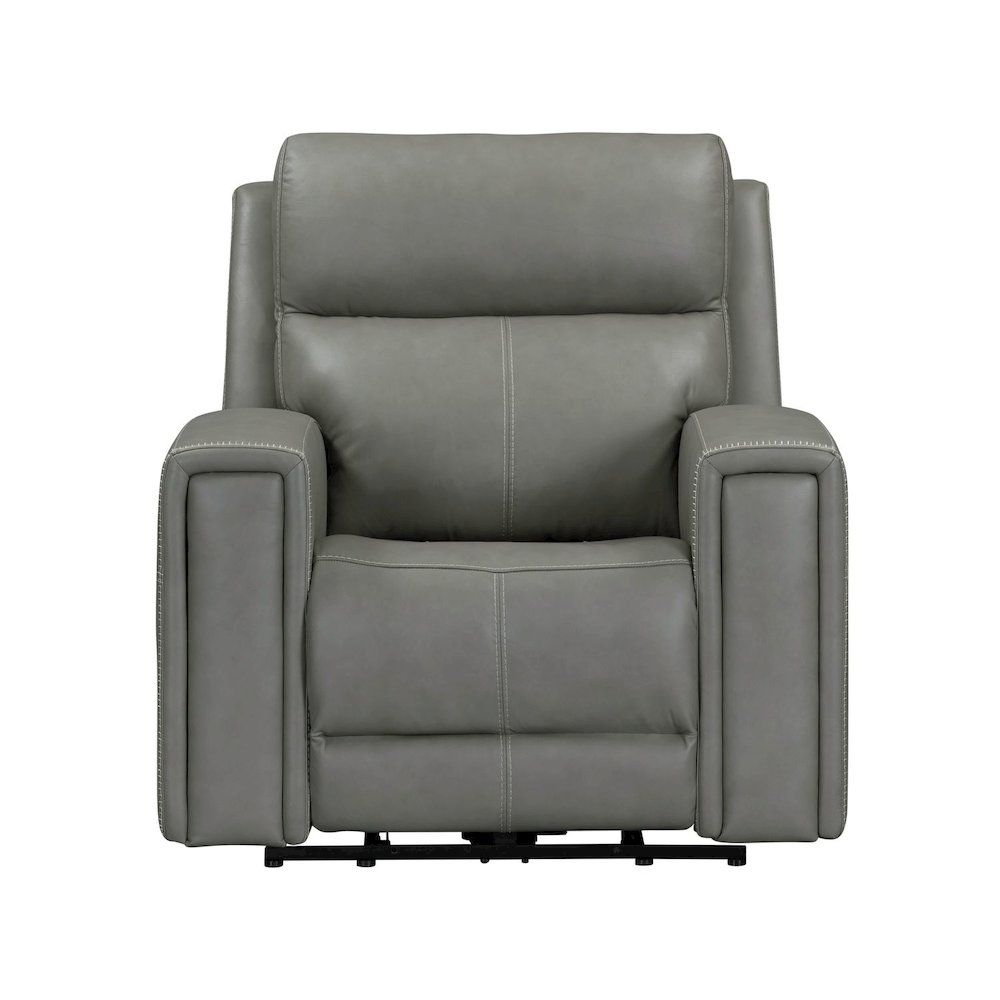 Camden Power Recline Set with Sofa & Recliner - Aline Light Gray Leather. Picture 8