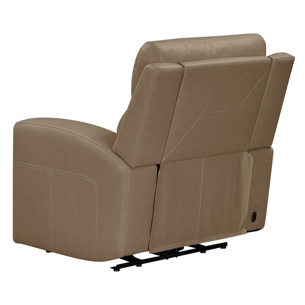 Camden Triple Power Wall Recliner Living Room Chair - Aline Toast Brown Leather. Picture 5