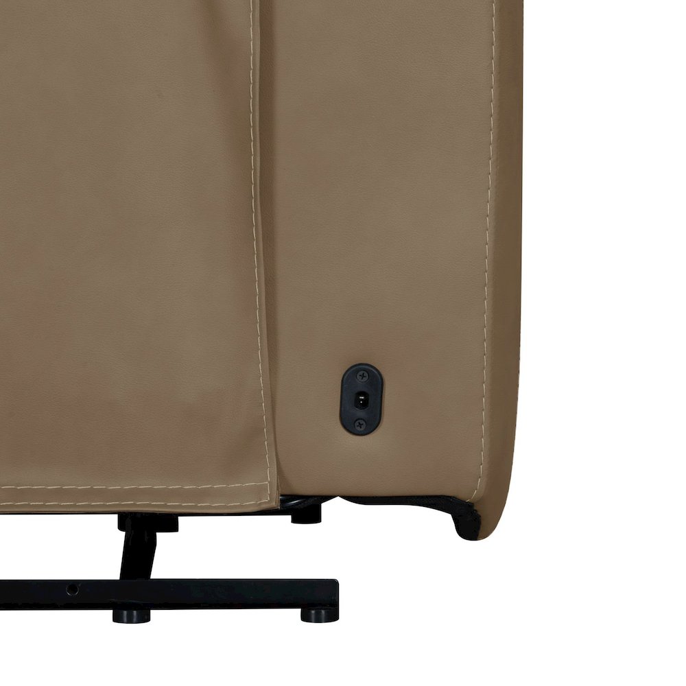 Camden Triple Power Wall Recliner Living Room Chair - Aline Toast Brown Leather. Picture 8