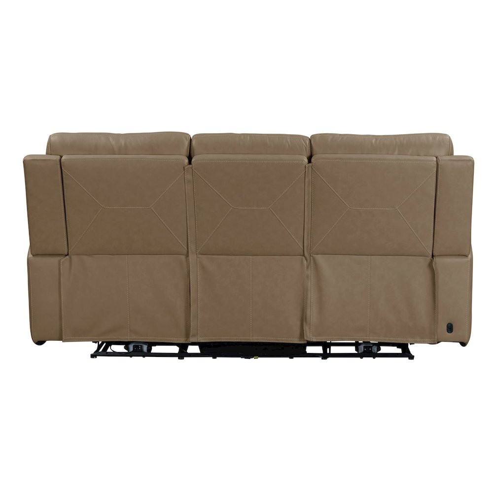 Camden Triple Power Reclining Sofa - Aline Toast Brown Leather. Picture 5