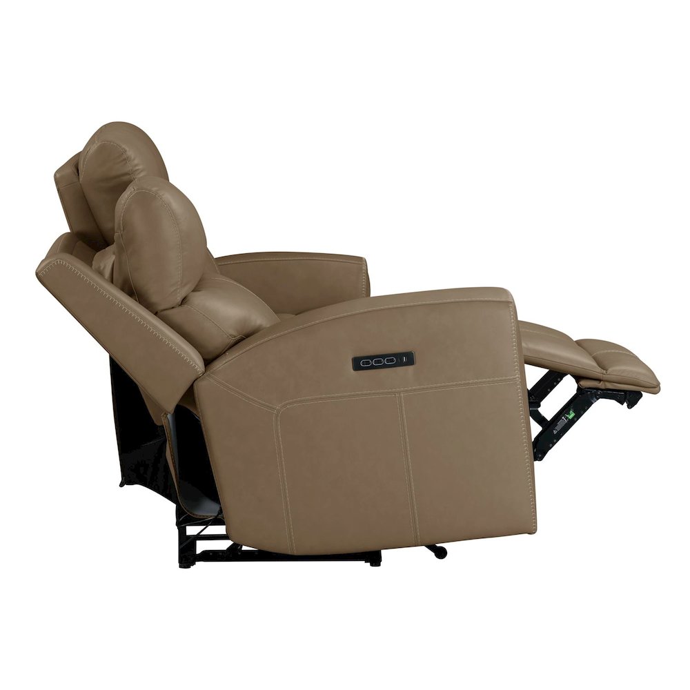Camden Triple Power Reclining Sofa - Aline Toast Brown Leather. Picture 7