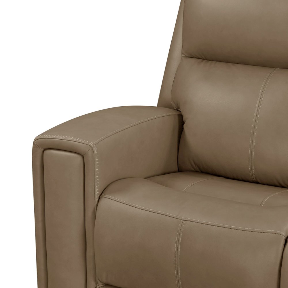 Camden Triple Power Reclining Sofa - Aline Toast Brown Leather. Picture 8