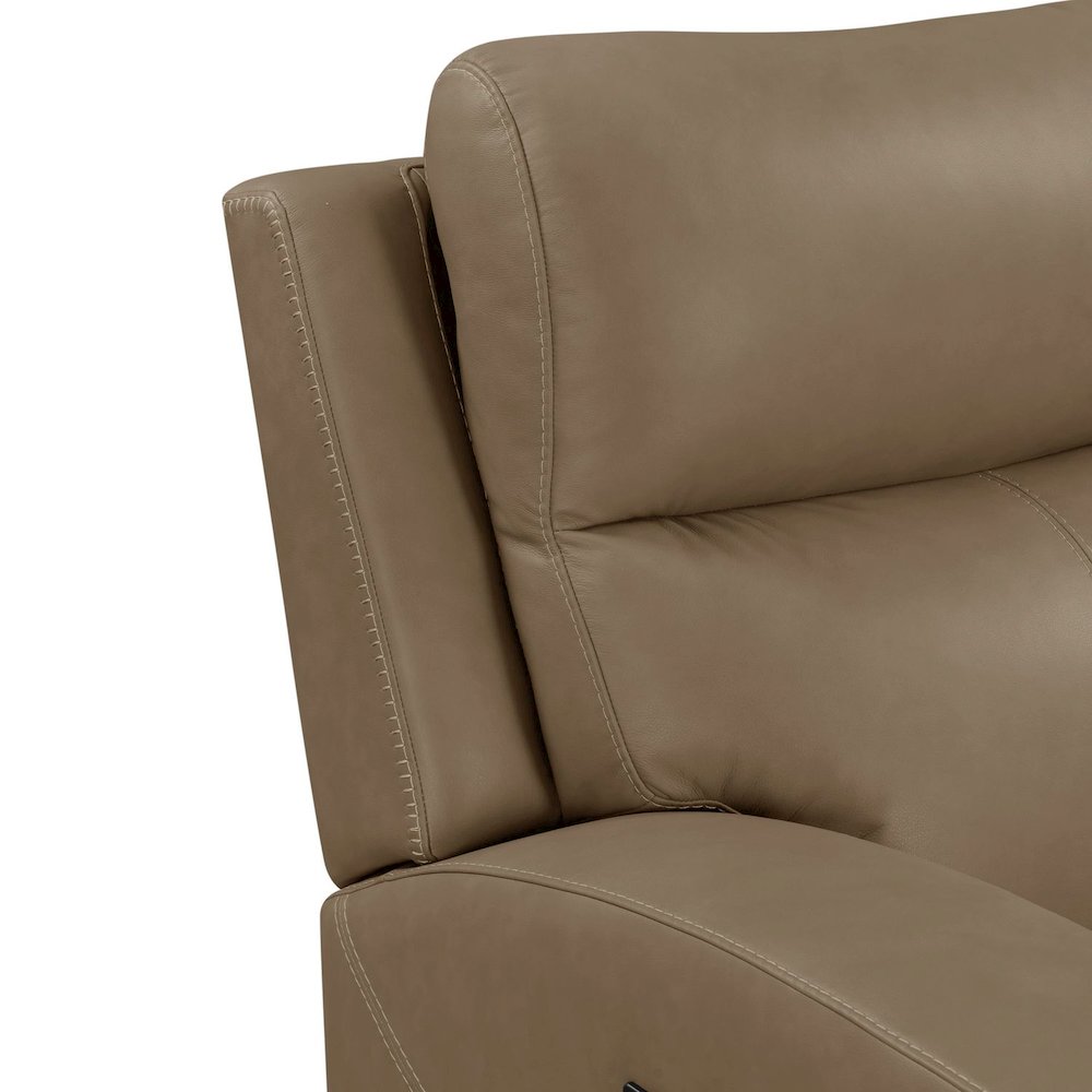 Camden Triple Power Reclining Sofa - Aline Toast Brown Leather. Picture 9