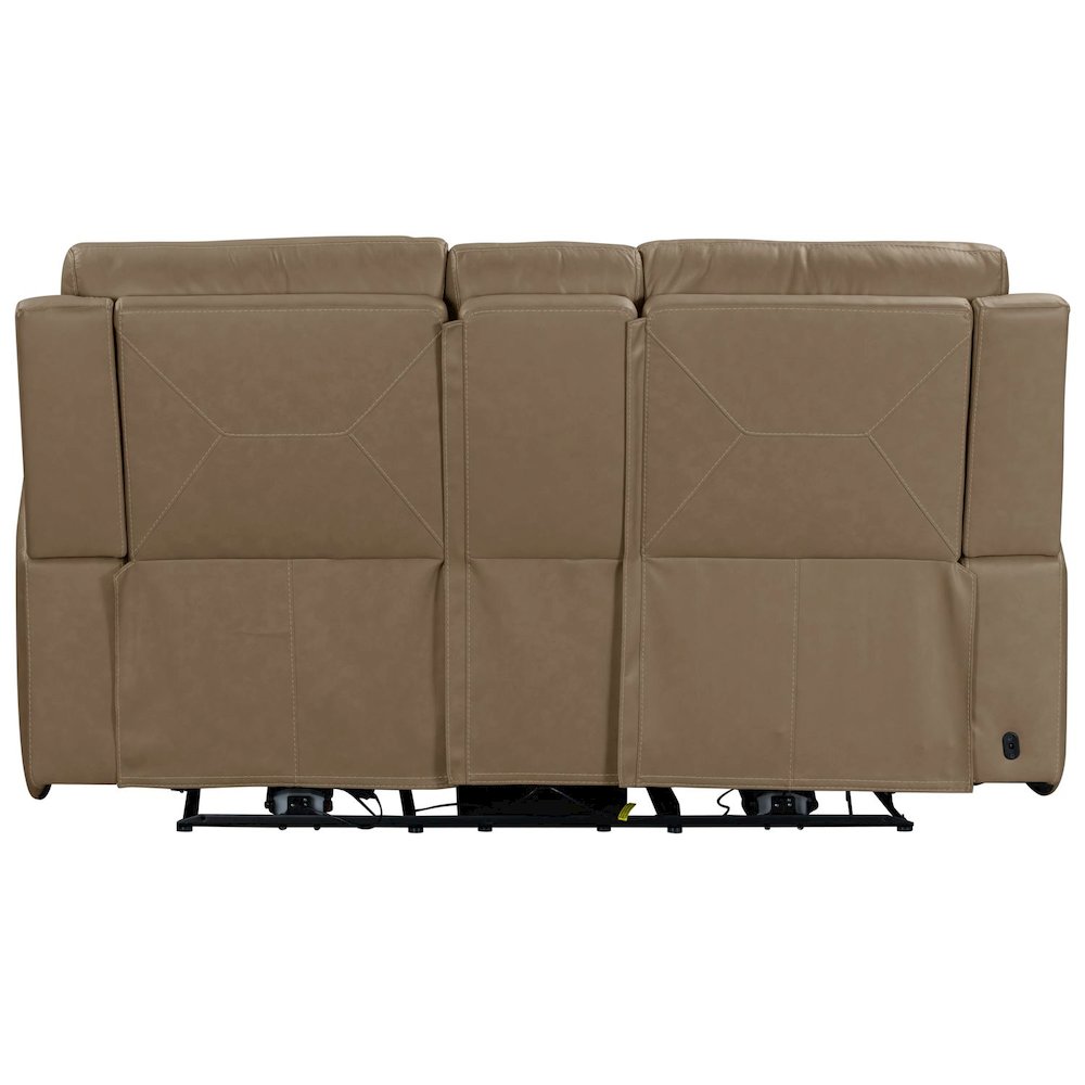 Camden Power Recline Set with Sofa & Loveseat - Aline Toast Brown Leather. Picture 8