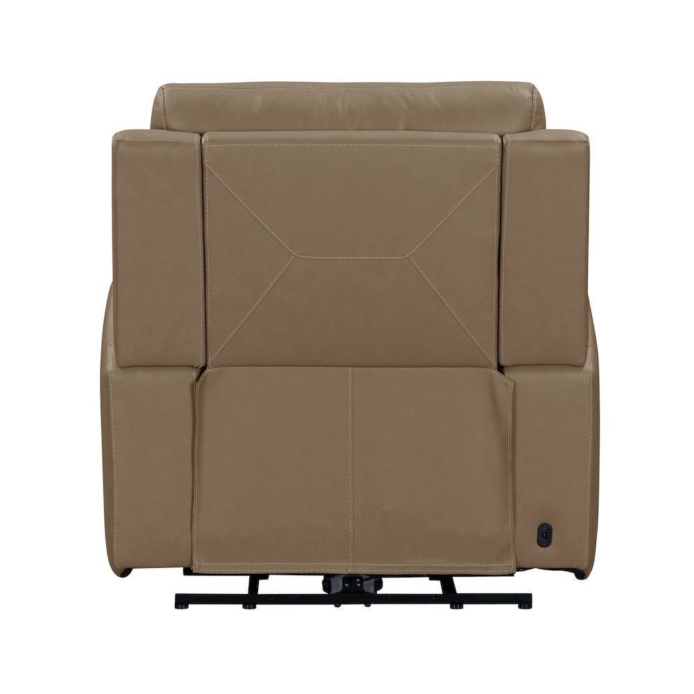 Camden Power Recline Set with Sofa & Recliner - Aline Toast Brown Leather. Picture 8