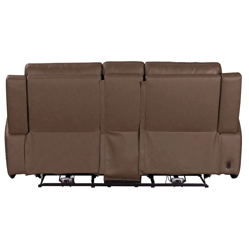 Beckham Power Reclining Loveseat with Console - Aline Saddle Brown Leather. Picture 6