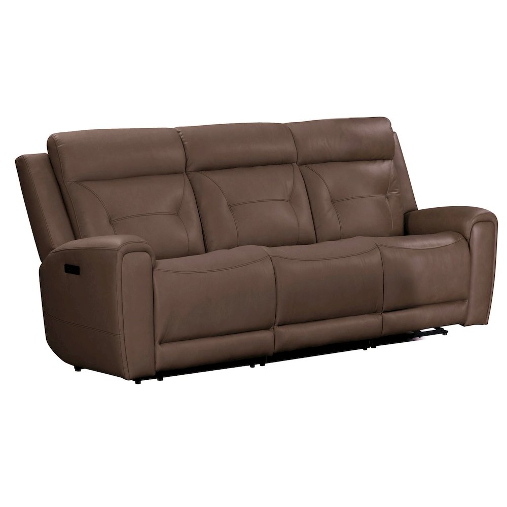 Beckham Power Reclining Sofa - Aline Saddle Brown Leather. Picture 1