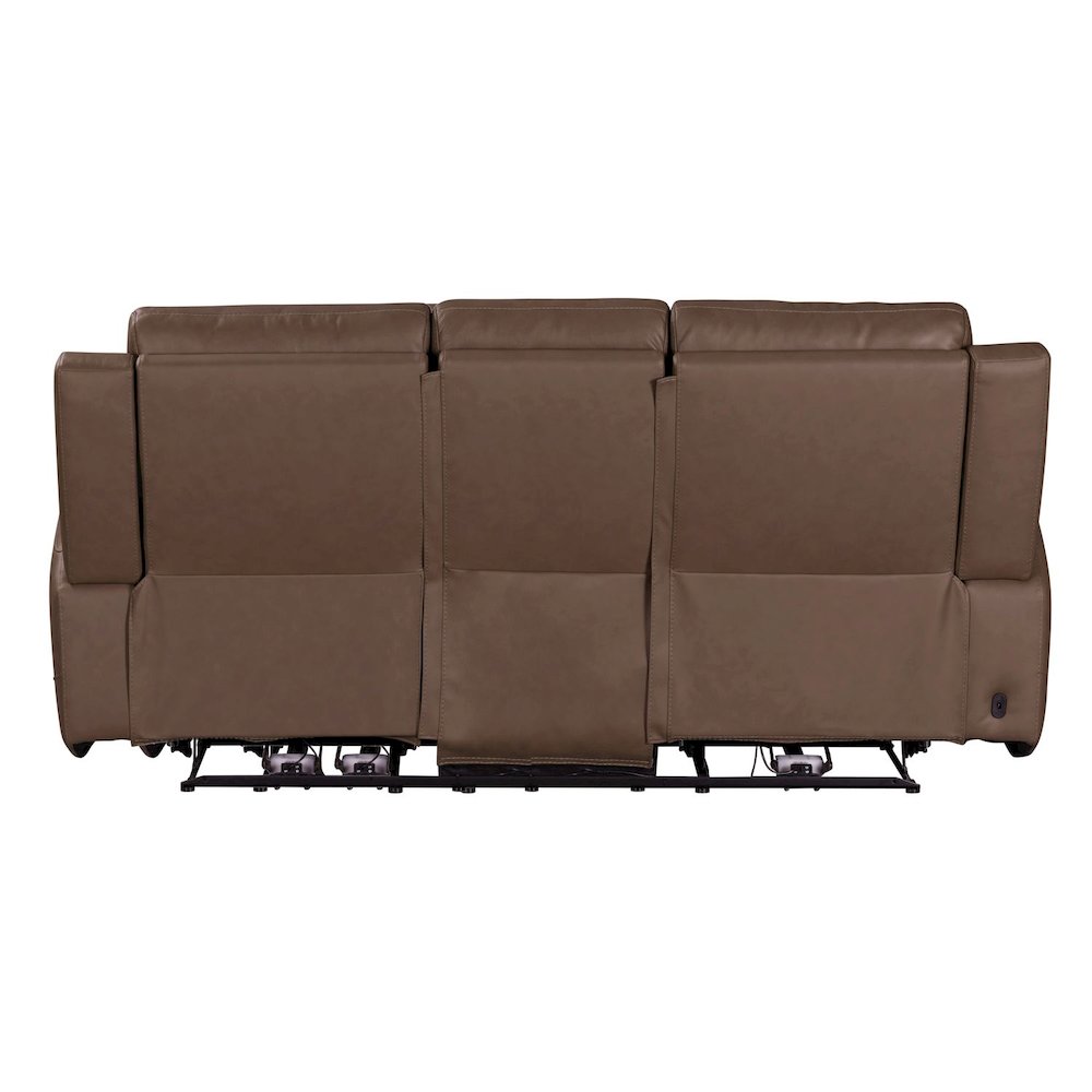 Beckham Power Reclining Sofa - Aline Saddle Brown Leather. Picture 5