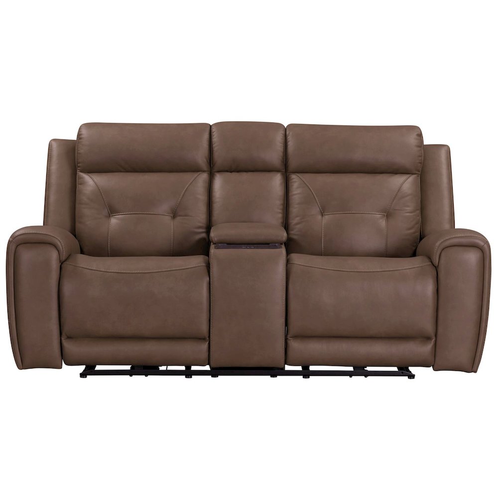 Beckham Power Recline Set with Sofa & Loveseat - Aline Saddle Brown Leather. Picture 8