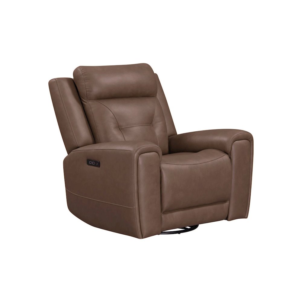 Beckham Power Recline Set with Sofa & Recliner - Aline Saddle Brown Leather. Picture 6