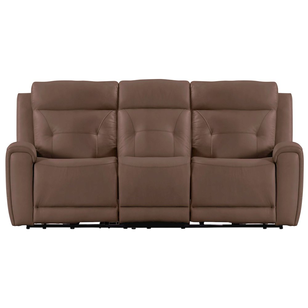 Beckham Power Recline Set with Sofa & Recliner - Aline Saddle Brown Leather. Picture 2