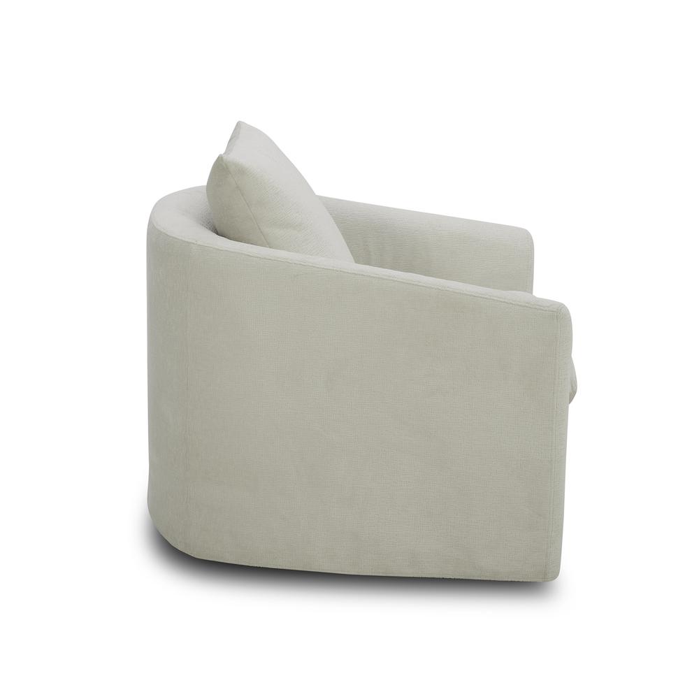 Uph Swivel Accent Chair - Ivory Eclectic White in Ivory Upholstery. Picture 7
