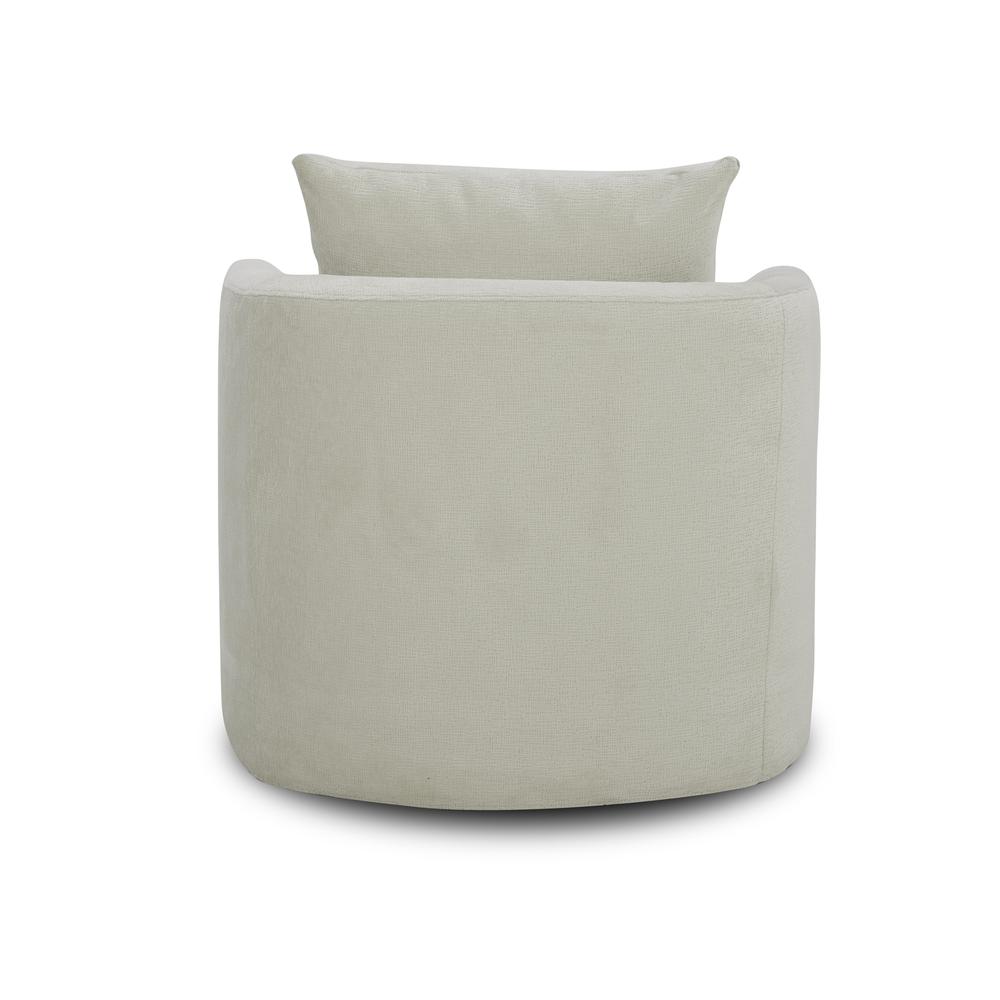 Uph Swivel Accent Chair - Ivory Eclectic White in Ivory Upholstery. Picture 8