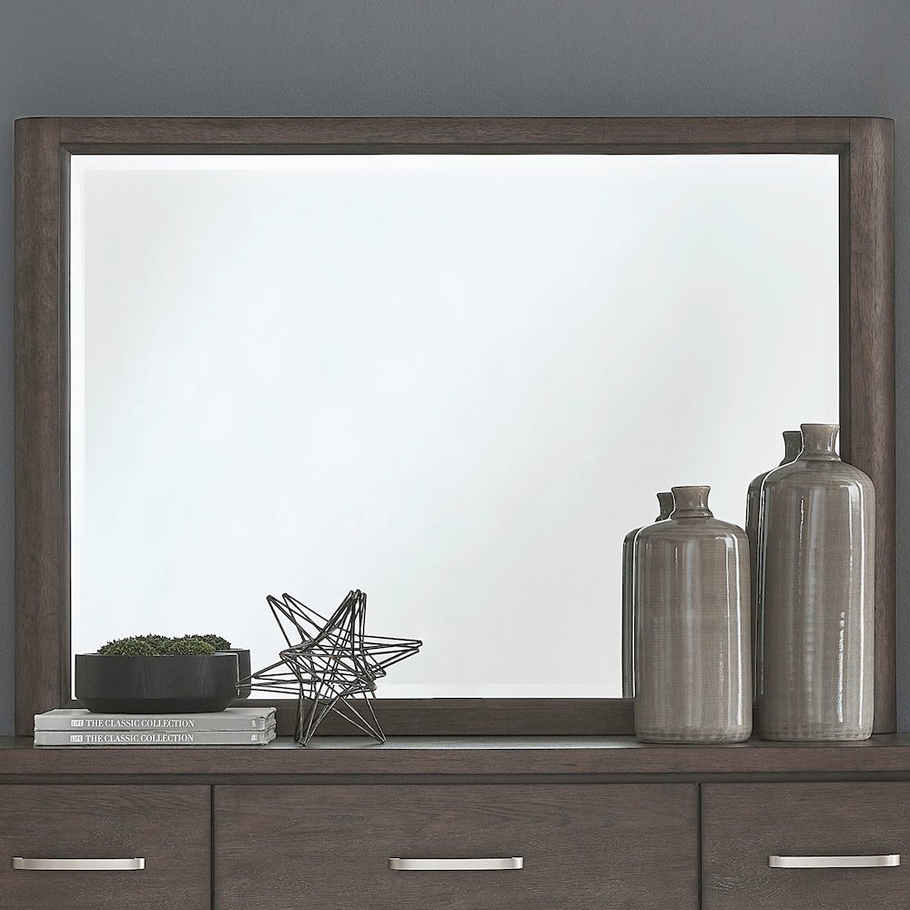 Cascade Falls Mirror for Bedroom Dresser Mount - Satin Espresso Oak. Picture 2