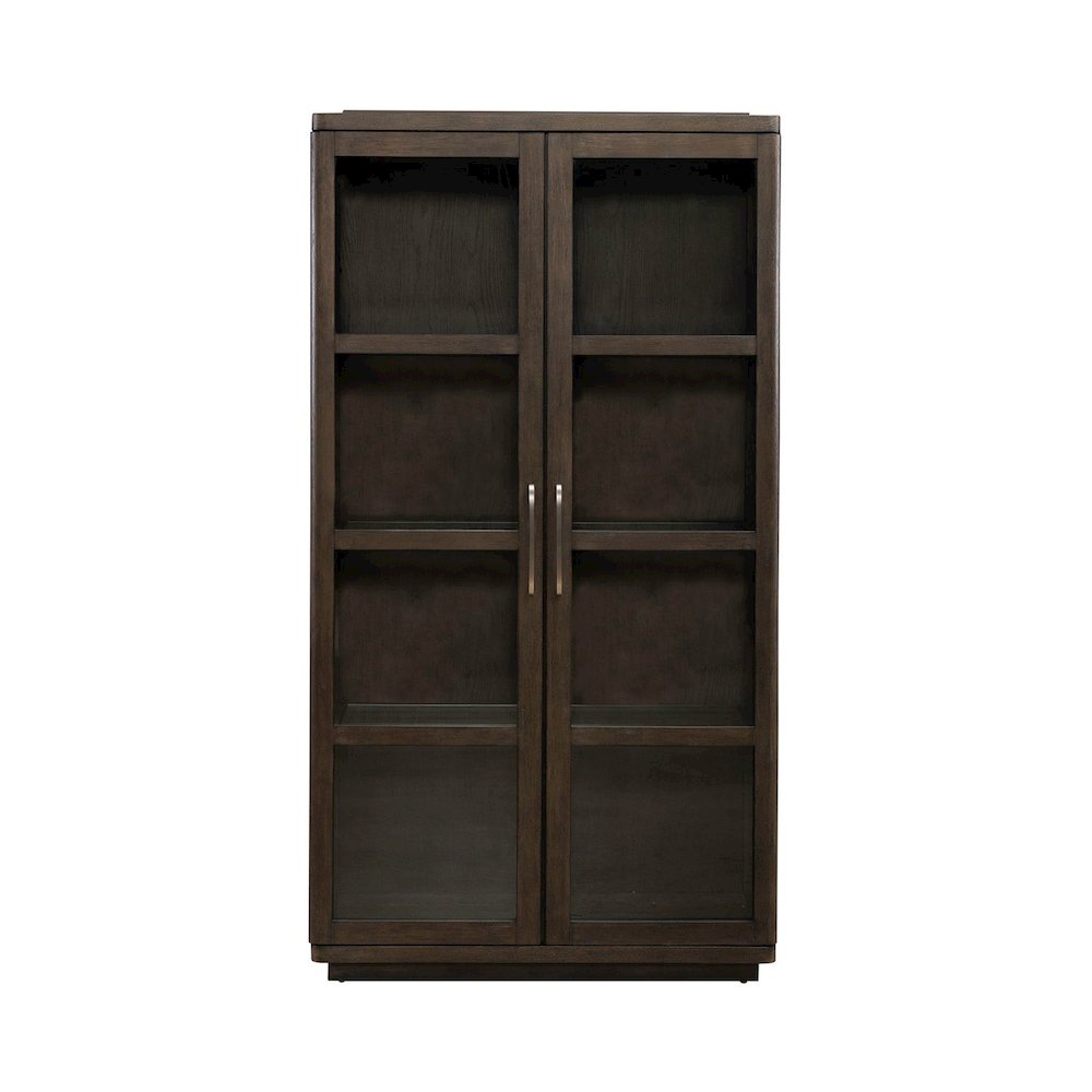 Cascade Falls Display Cabinet for Dining Room with LED Light- Satin Espresso. Picture 2