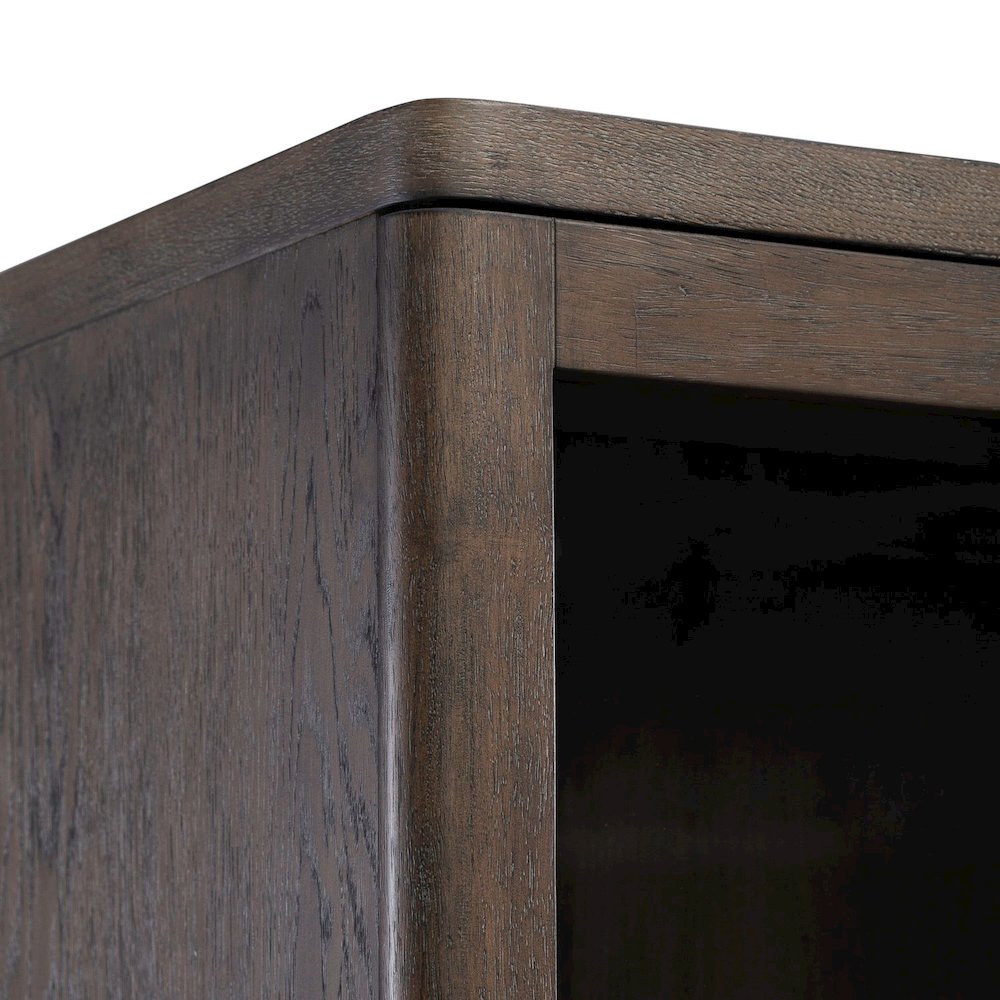Cascade Falls Display Cabinet for Dining Room with LED Light- Satin Espresso. Picture 7