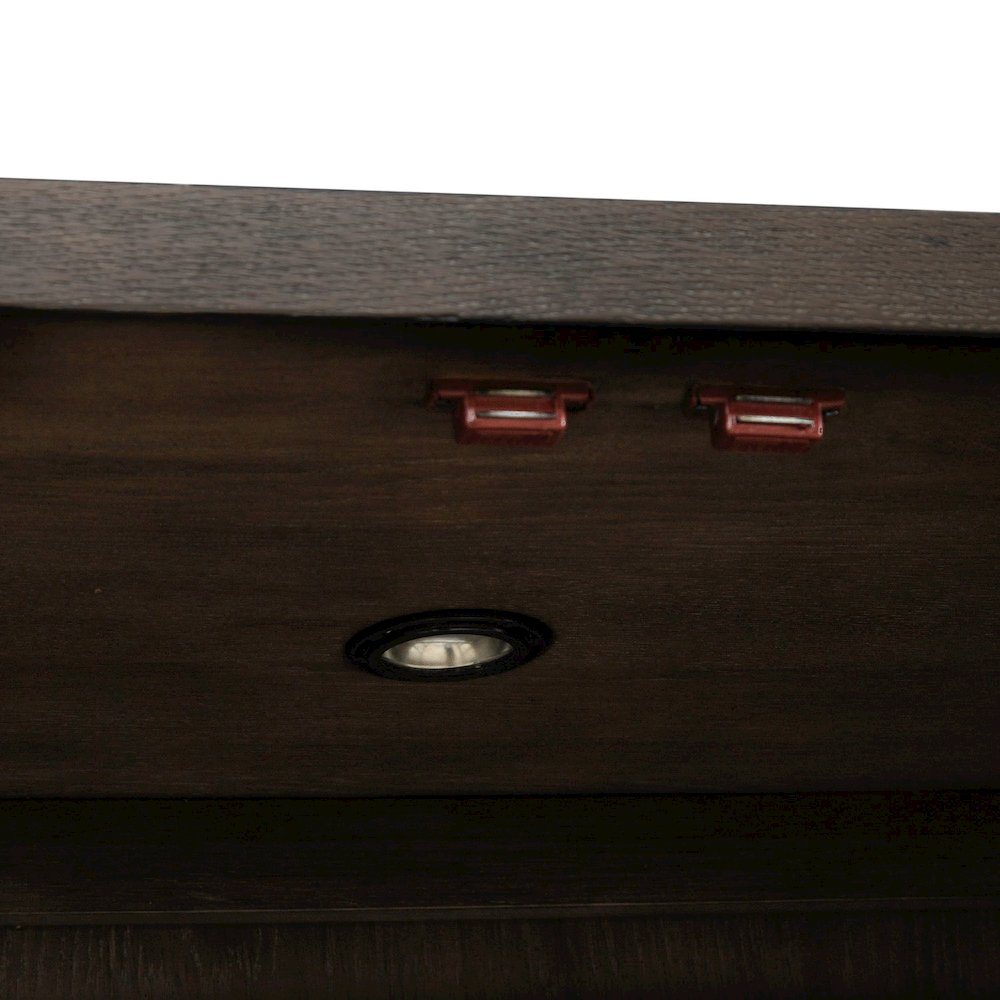 Cascade Falls Display Cabinet for Dining Room with LED Light- Satin Espresso. Picture 8
