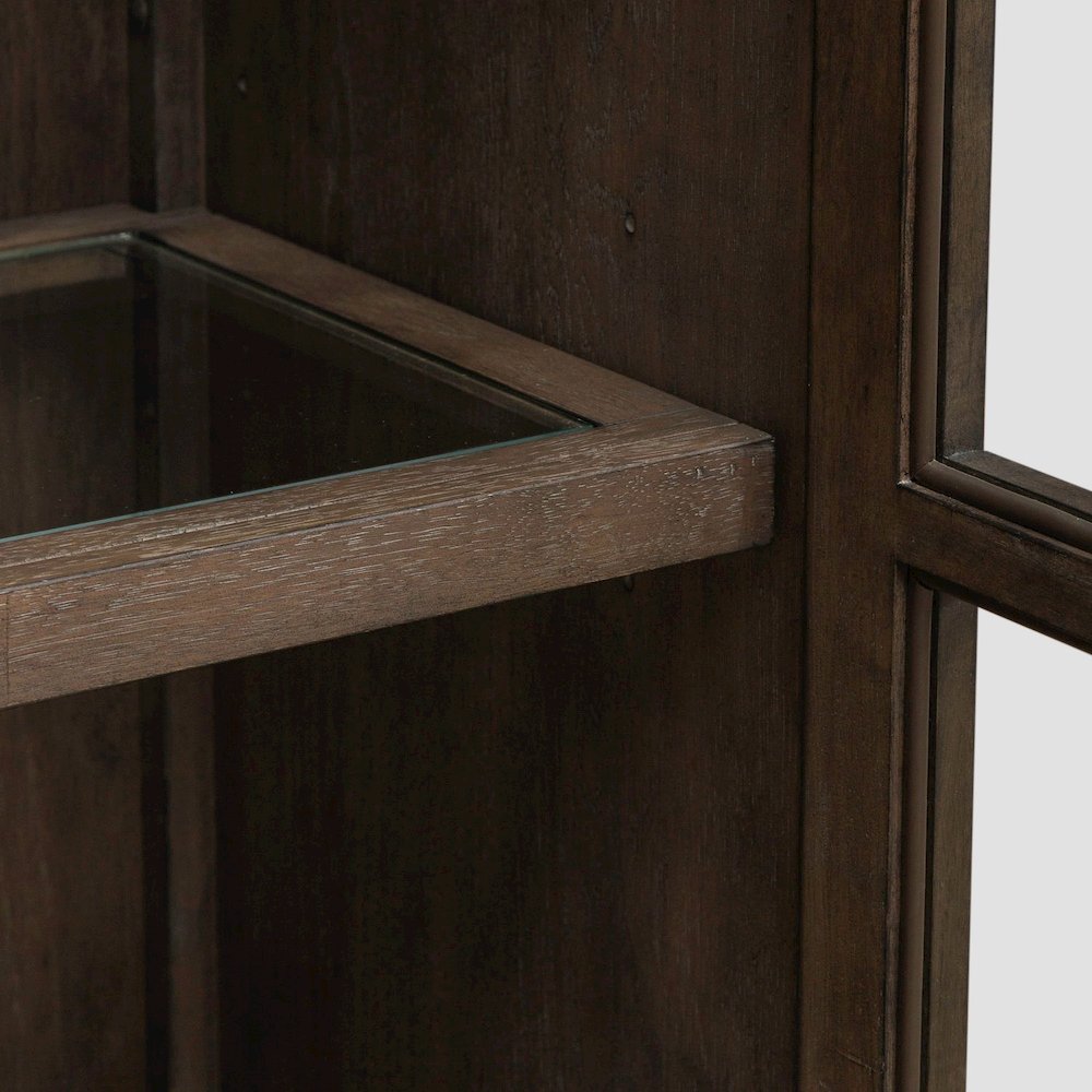 Cascade Falls Display Cabinet for Dining Room with LED Light- Satin Espresso. Picture 9