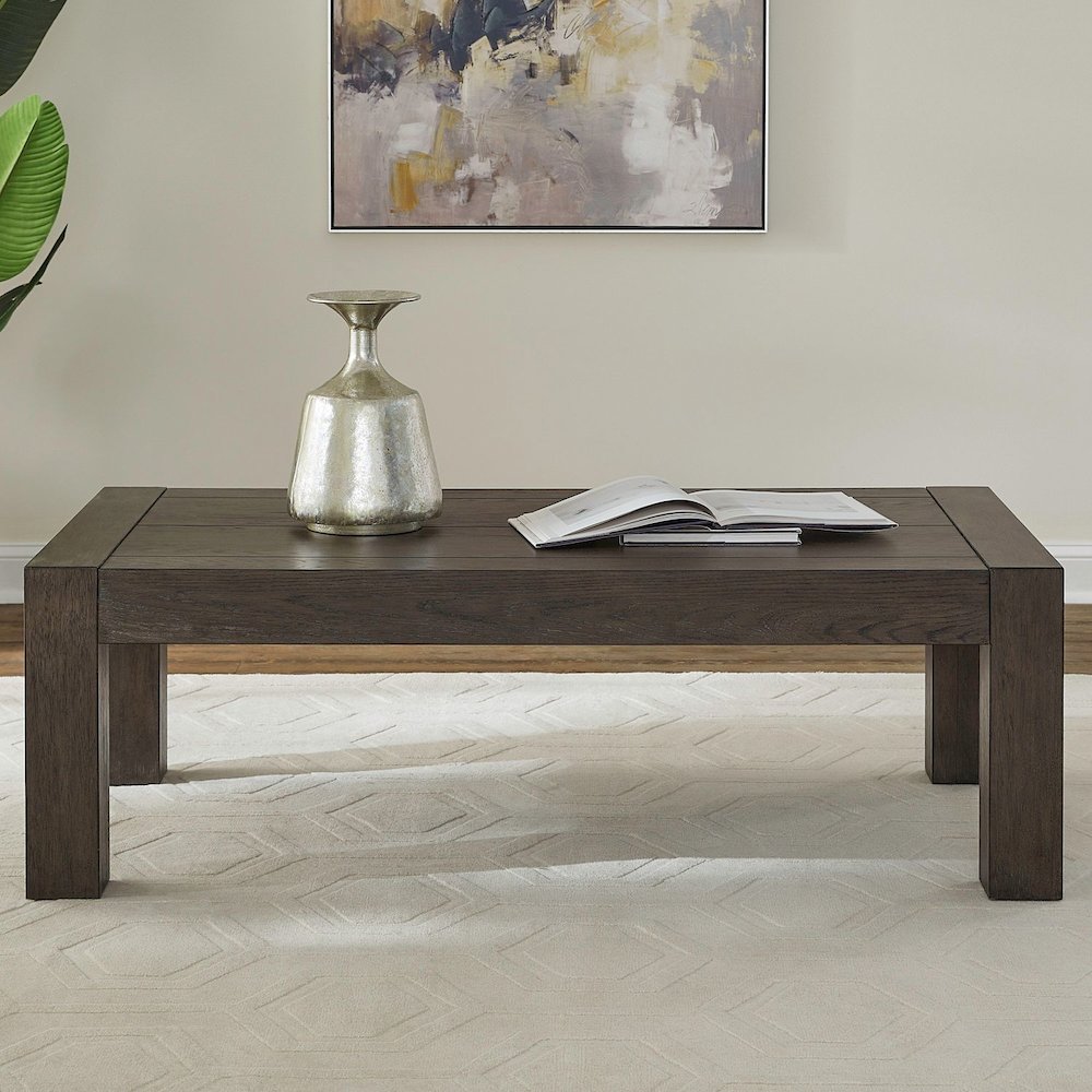 Cascade Falls Living Room Rectangular Cocktail Table - Satin Espresso. Picture 2