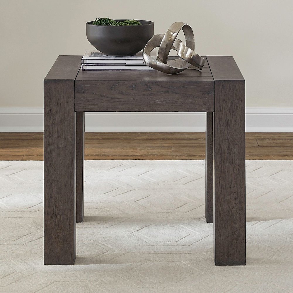 Cascade Falls Living Room Square End Table - Satin Espresso. Picture 2