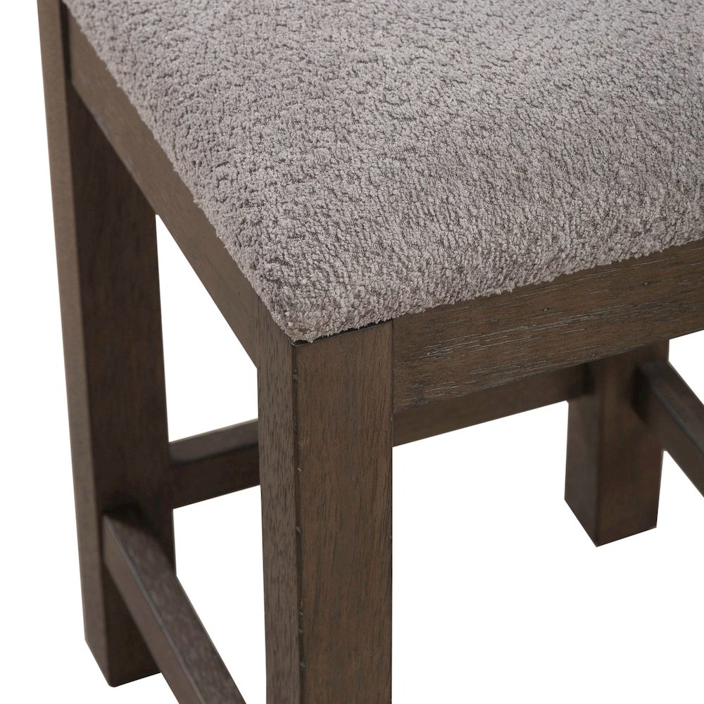 Cascade Falls Living Room Upholstered Console Stool - Satin Espresso. Picture 5