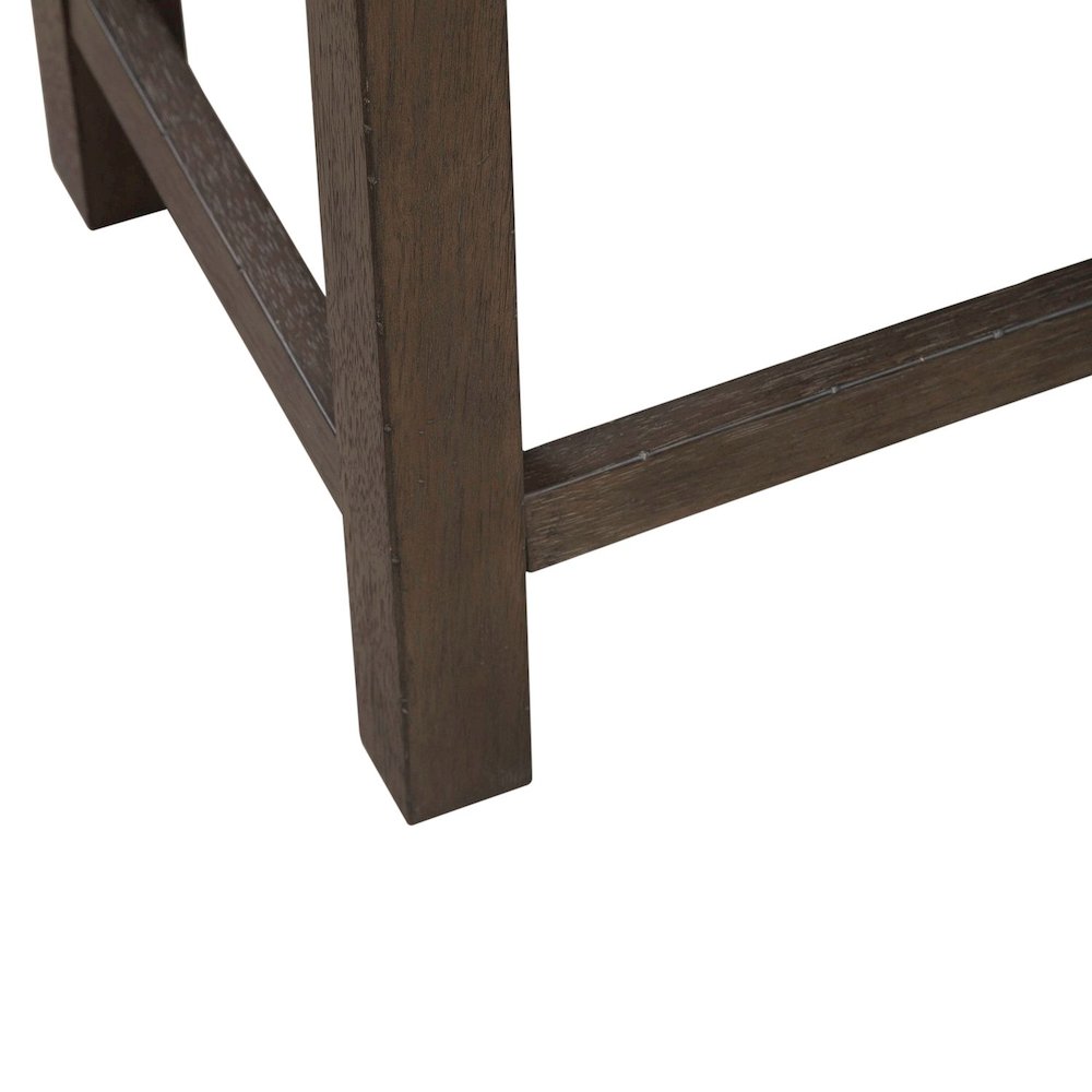 Cascade Falls Living Room Upholstered Console Stool - Satin Espresso. Picture 6