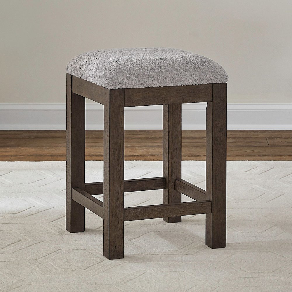 Cascade Falls Living Room Upholstered Console Stool - Satin Espresso. Picture 2