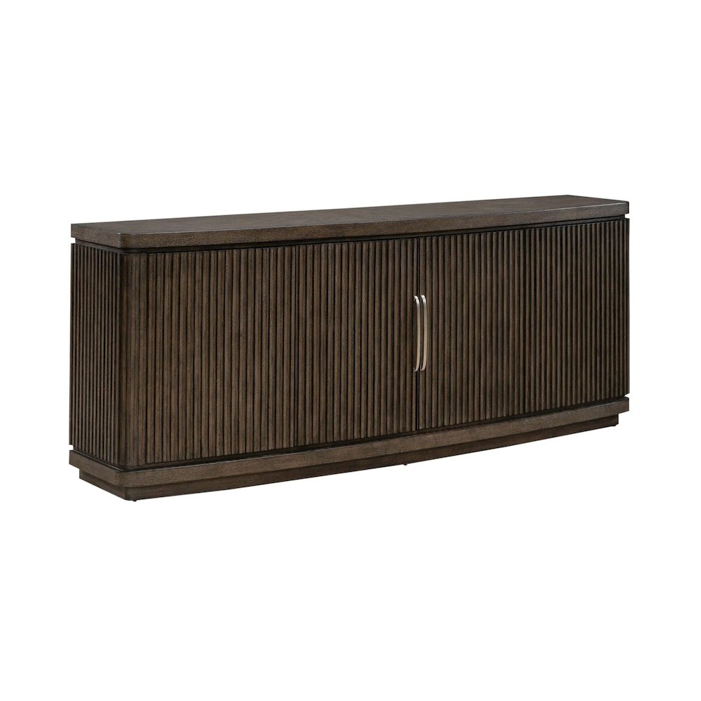 82 Inch TV Console for Living Room Media Storage  - Satin Espresso Oak. Picture 1