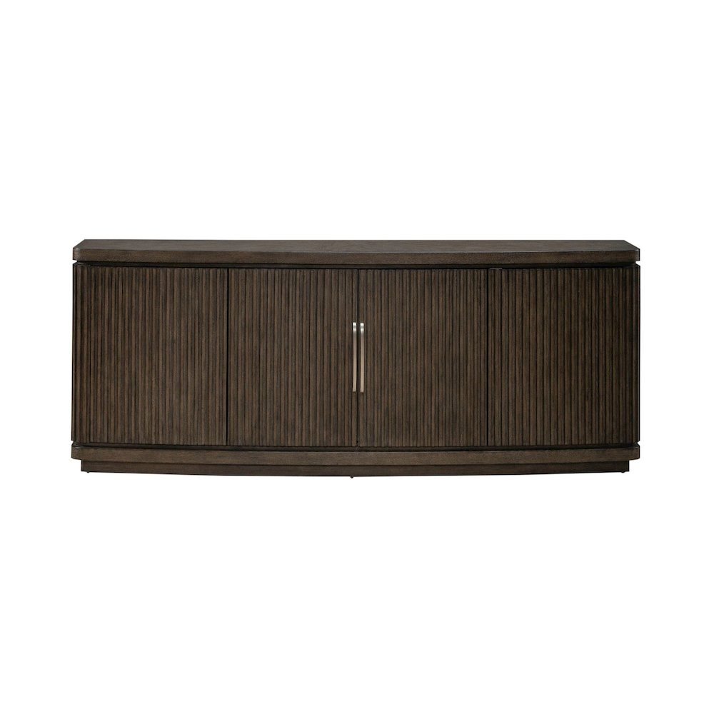 82 Inch TV Console for Living Room Media Storage  - Satin Espresso Oak. Picture 3