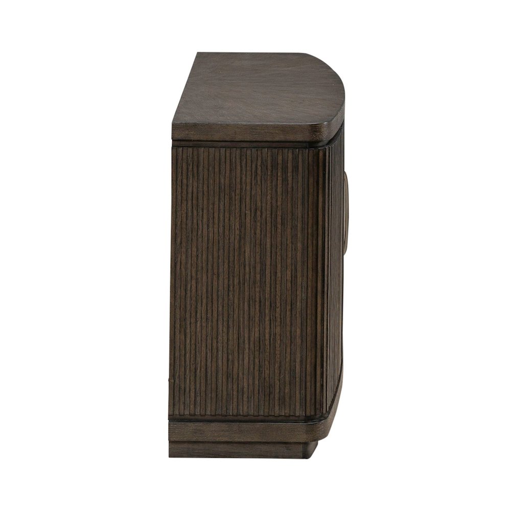 82 Inch TV Console for Living Room Media Storage  - Satin Espresso Oak. Picture 4