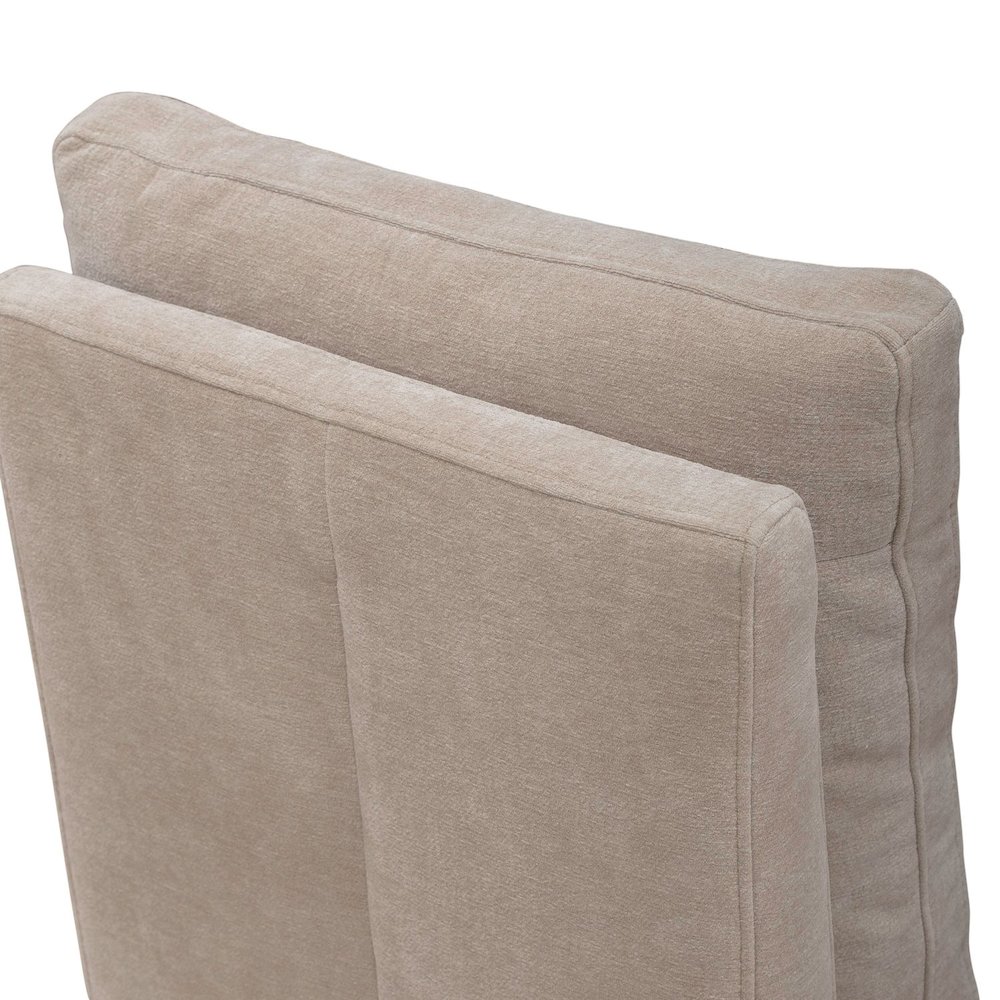 Accent Dining Chair with Castors - Squared Back - Wicker Upholstry. Picture 6