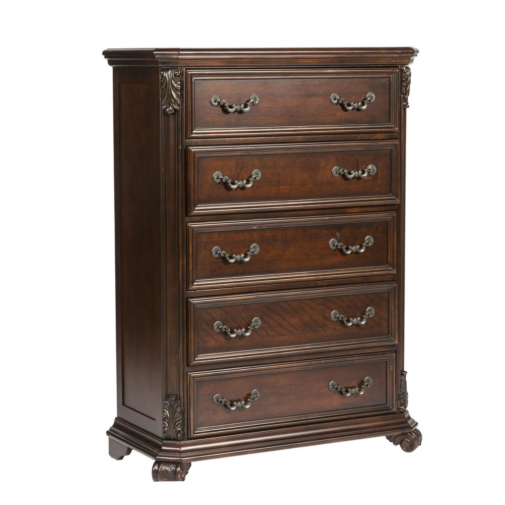 Messina Estates 5 Drawer Chest in Cognac. Picture 1