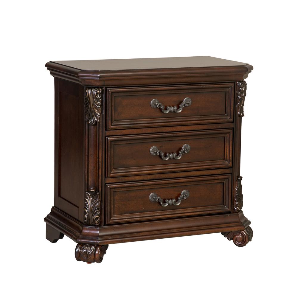 Messina Estates 3 Drawer Night Stand in Cognac. Picture 1