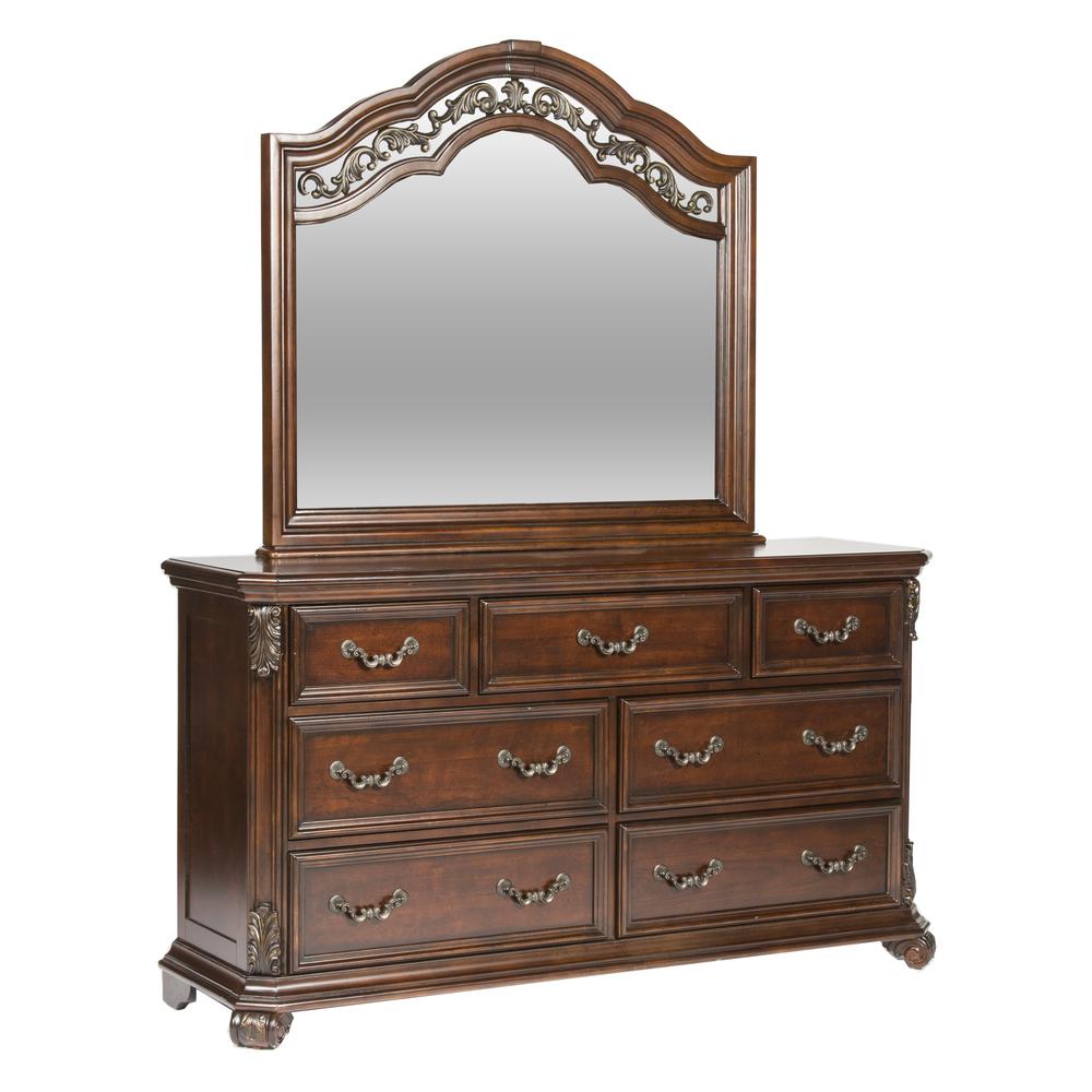 Messina Estates Dresser & Mirror in Cognac. Picture 1