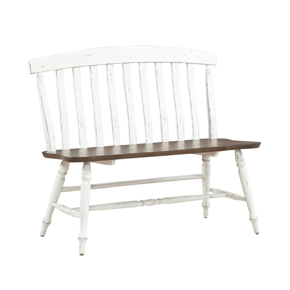 Al Fresco Slat Back Bench for Dining Room - Graphite & Whitestone. Picture 8