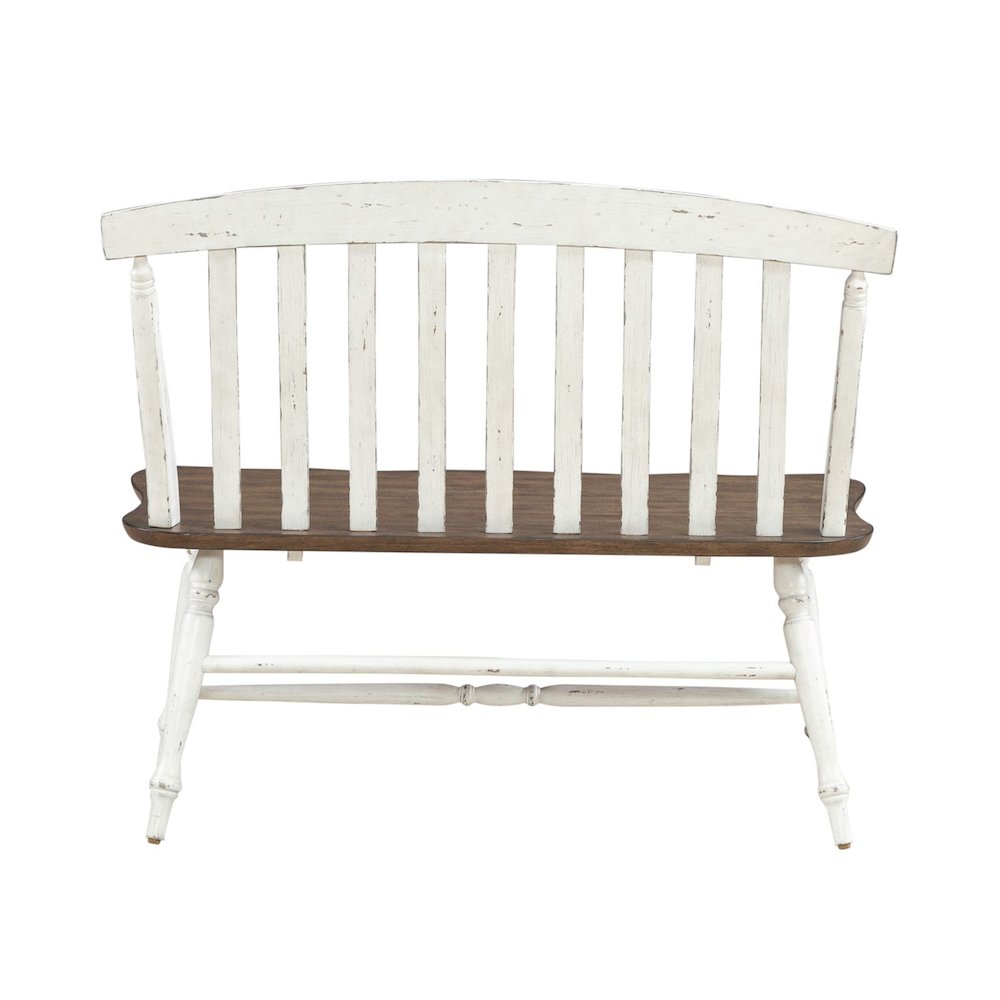 Al Fresco Slat Back Bench for Dining Room - Graphite & Whitestone. Picture 3