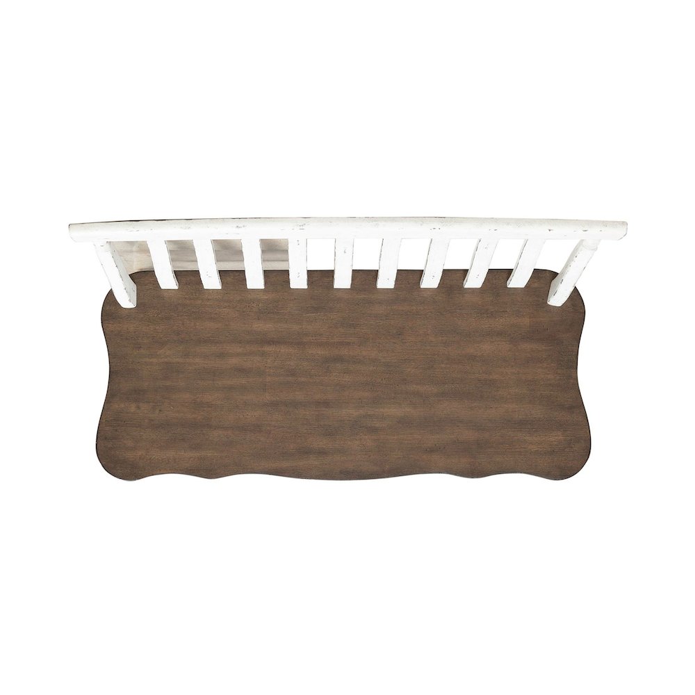 Al Fresco Slat Back Bench for Dining Room - Graphite & Whitestone. Picture 4