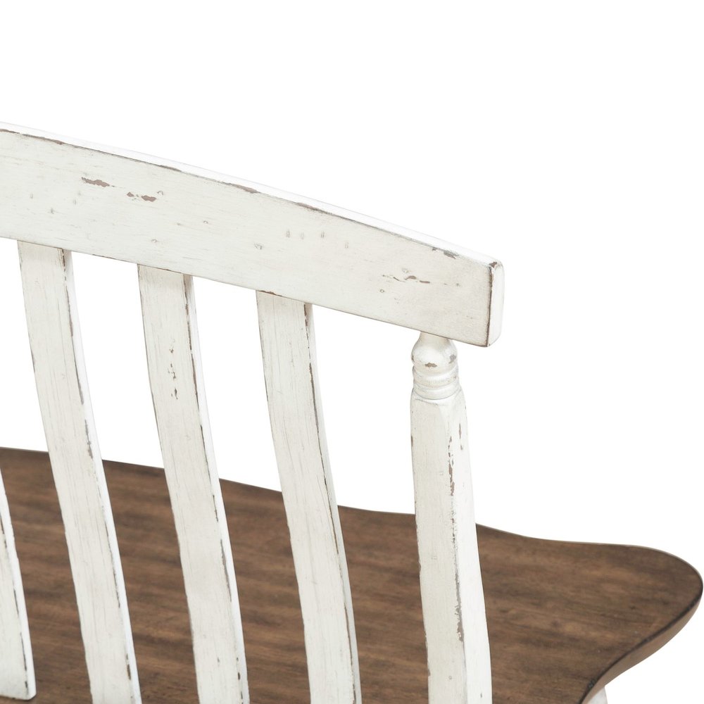 Al Fresco Slat Back Bench for Dining Room - Graphite & Whitestone. Picture 6