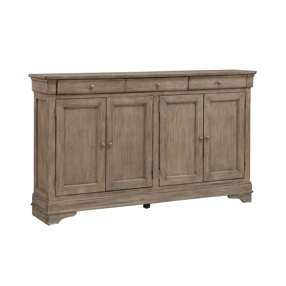 Hall Buffet Dining Living Room Storage - Felt Lined Top Drawers - Sandy Taupe. Picture 1