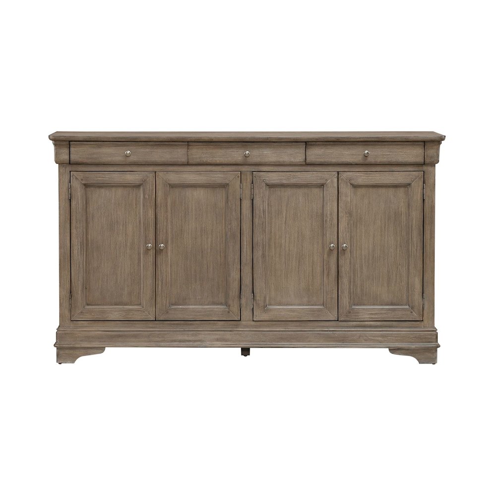Hall Buffet Dining Living Room Storage - Felt Lined Top Drawers - Sandy Taupe. Picture 3
