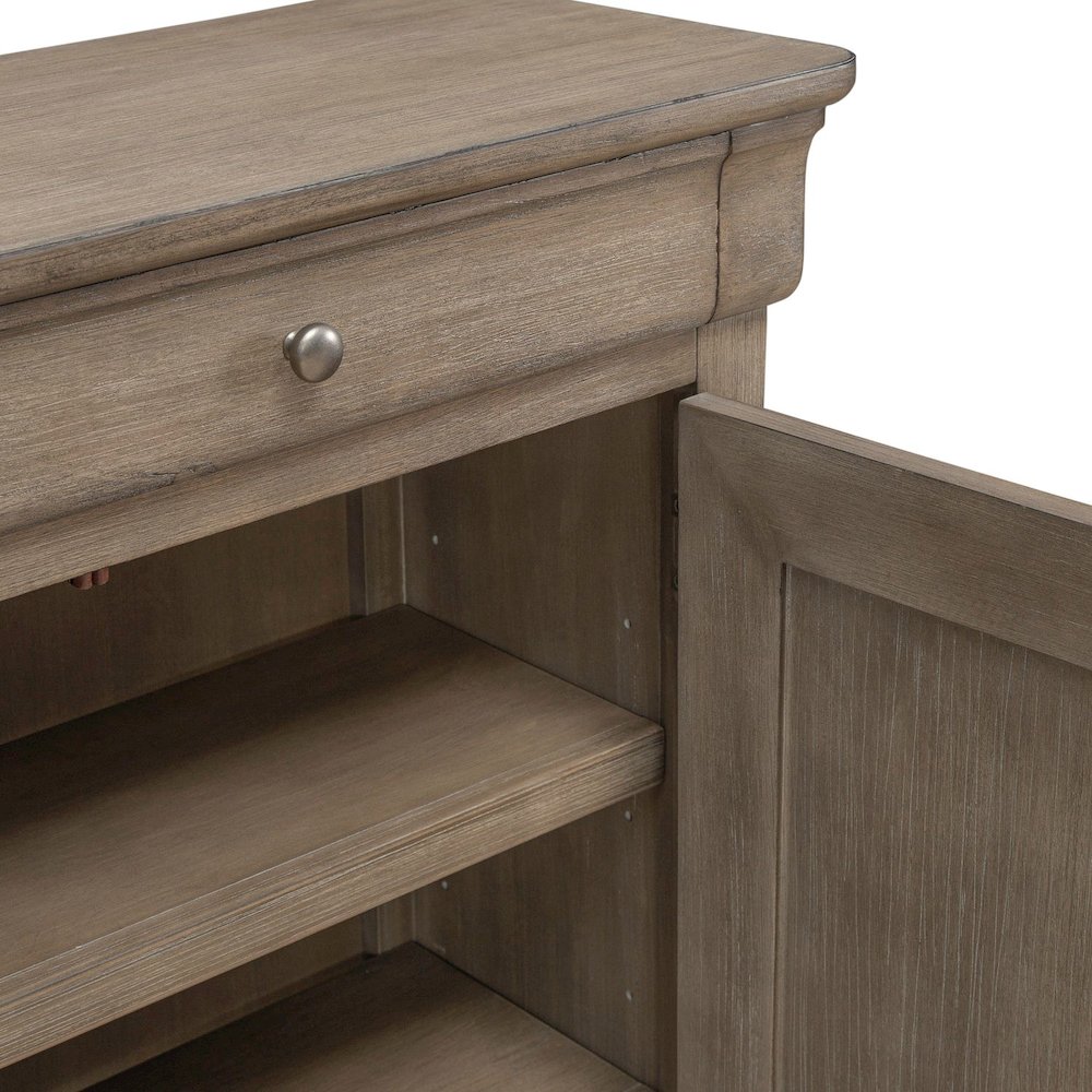 Hall Buffet Dining Living Room Storage - Felt Lined Top Drawers - Sandy Taupe. Picture 9