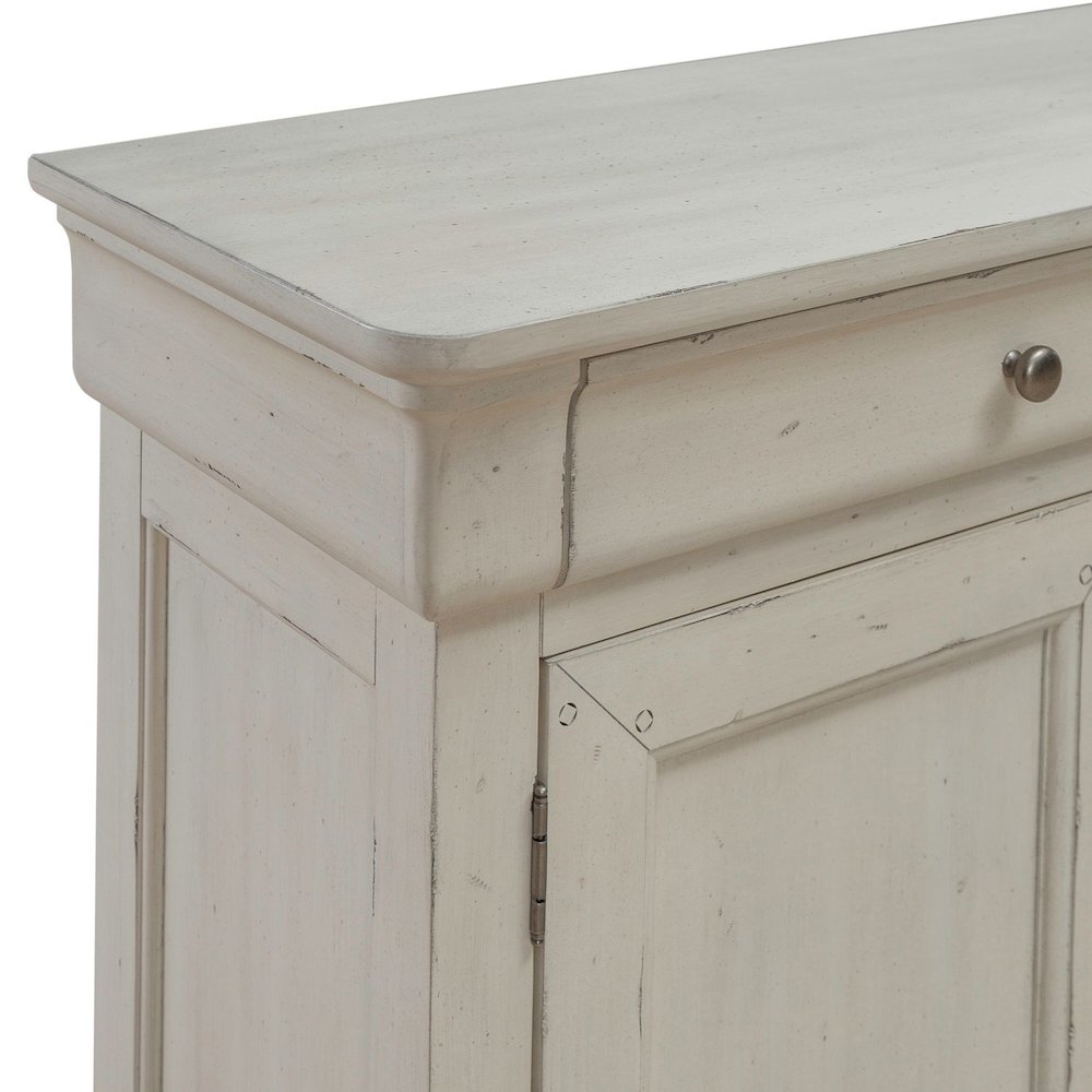 Hall Buffet Dining Living Room Storage - Felt Lined Top Drawers - White. Picture 5