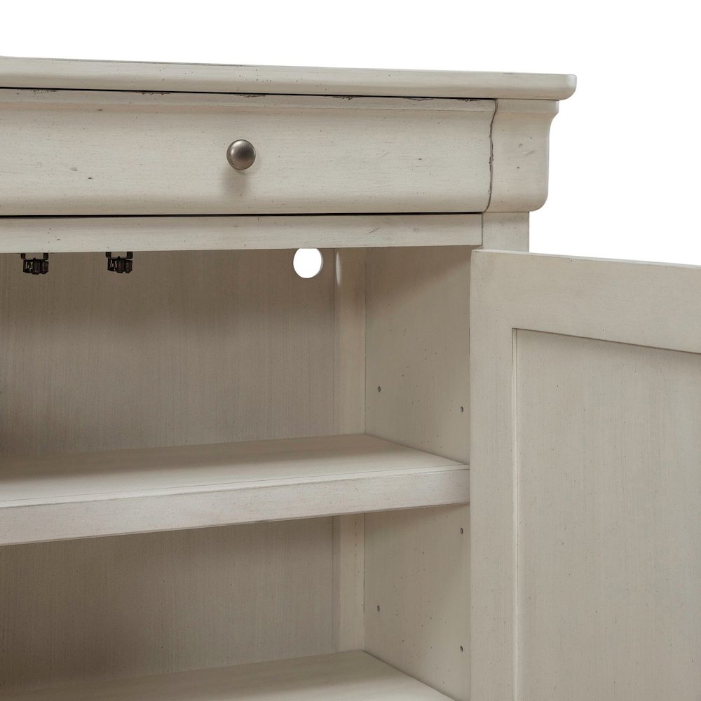 Hall Buffet Dining Living Room Storage - Felt Lined Top Drawers - White. Picture 6